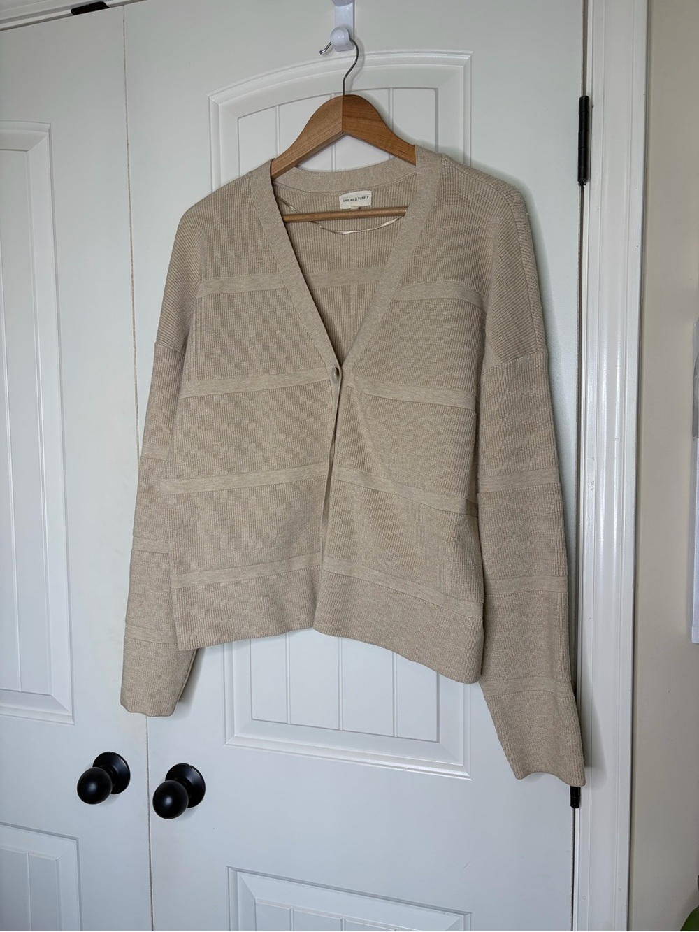 Thick Tan Cardigan with buttons